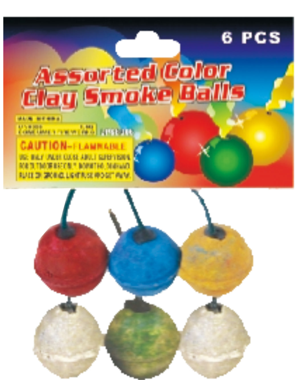 Assorted Color Clay Smoke Balls (6 pack)