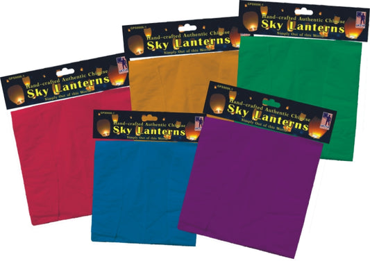 Mixed Sky Lanterns (5 Assorted Colors)